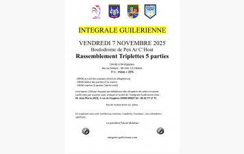 Rassemblement triplette à Guilers le vendredi 7 novembre 2025