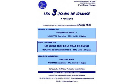 Changé - Trois jours de pétanque...