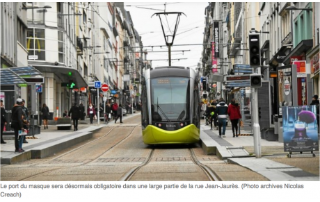 À Brest, la zone de port du masque obligatoire s’agrandit...