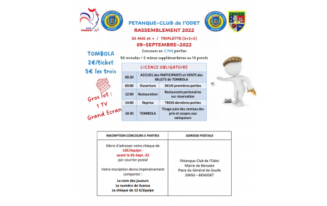 BENODET - Rassemblement + 55 ans Triplette 