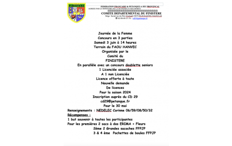 Journée de la femme le samedi 3 juin 2023